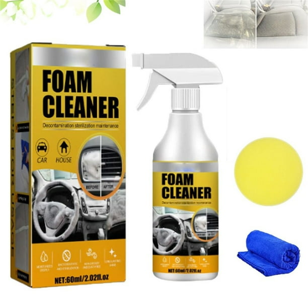 Limpiador de espuma para Interior de coche, descontaminación sin agua, asiento, techo, Panel de instrumentos, limpiador de espuma, 60ml