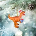 thumbnail image 6 of Cute Dinosaur Christmas Ornament, Acrylic Hanging Pendant with Santa Hat, Festive Xmas Tree Decor for Kids, Holiday Home Decoration, 1PC, 6 of 8