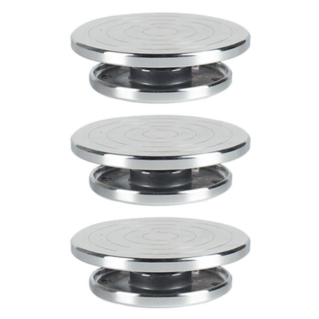 3Pcs 12/15cm Double Face Use Aluminum Alloy Turntable for Ceramic Clay Sculpture Platform Pottery Wheel Rotating Tools