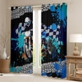 thumbnail image 2 of Castle Fairy Cool Dirt Bike Black Out Curtains for Boys, Bold Motocross Graphic Curtains Pack of 2 (42x63 Each) for Bedroom, Blue, 2 of 6