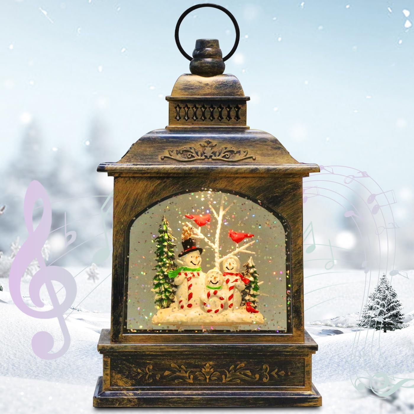 即購入OK　新品 未使用 希少　Glass glove lantern3D The Gerson Company Vintage Christmas Light Water Globe