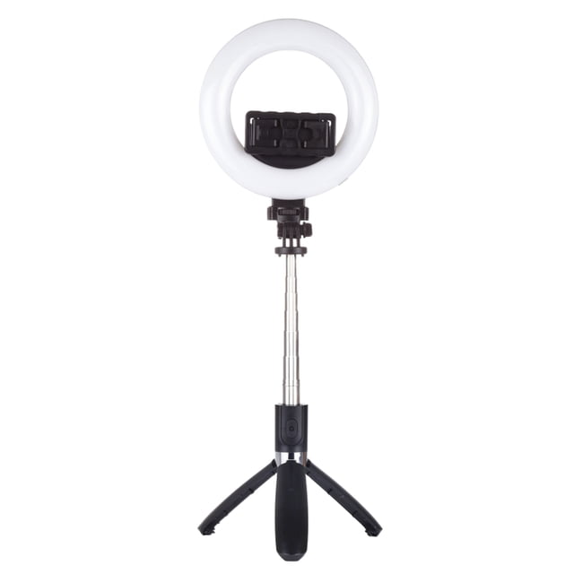 Amdohai PULUZ Ring Light HandHeld Fill Light Bluetooth Selfie Stick Tripod Light for Live Broadcast Vlogging