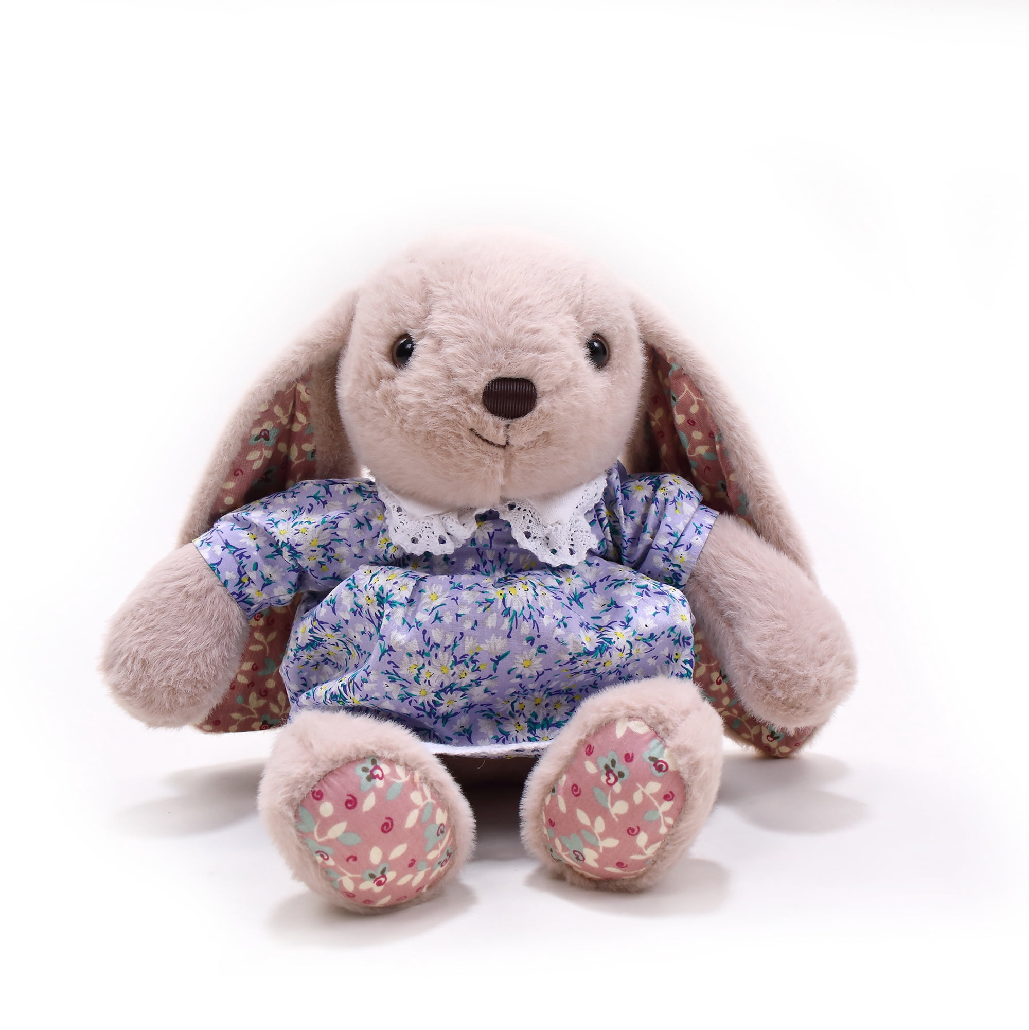 Made by Aliens Floral Easter Bunny Stuffed Animal – Plush Bunny Toy Cute Huggable Rabbit – Perfect Gift for kids & Adults on Easter – 16-inch (Beige)