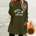 thumbnail image 4 of Fancifize Yes,I'm Still Cold Sweatshirt for Women Sherpa Long Pullover Top Crew Neck Fuzzy Fleece Outfits with Pockets, 4 of 4