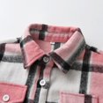 thumbnail image 5 of SonxaHe Toddler Boys' Jackets Plaid Turndown Collar Long Sleeve Shirt Children Sports Cozy Loose Autumn Jackets Pink,Sized 3-4, 5 of 8
