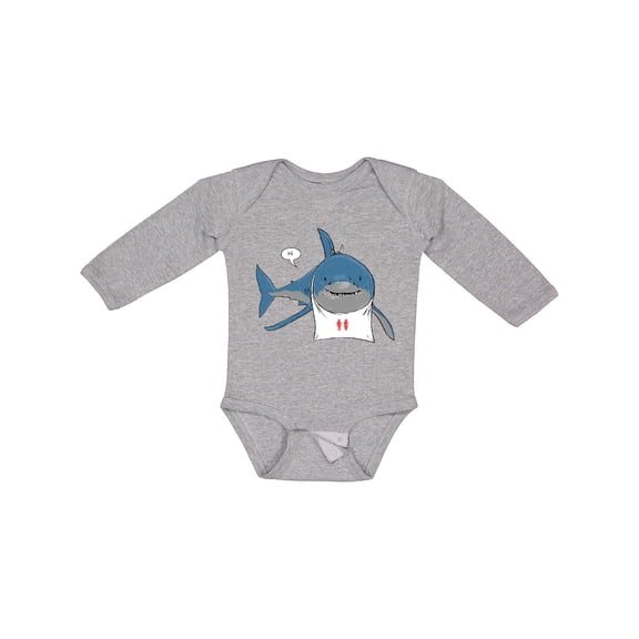Inktastic Shark Dinner Boys or Girls Long Sleeve Baby Bodysuit