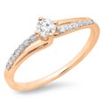 thumbnail image 1 of 0.33 Carat (ctw) 10K Rose Gold Round Cut Diamond Ladies Bridal Wave Promise Engagement Ring 1/3 CT, 1 of 1