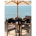 thumbnail image 3 of Outdoor Tablecloth with Umbrella Hole for Patio/Picnic/Party/Camping, Black Soccer Waterproof Table Cloth Square Cover Washable, Orange Blue Football Sports (60"x 60"), 3 of 9