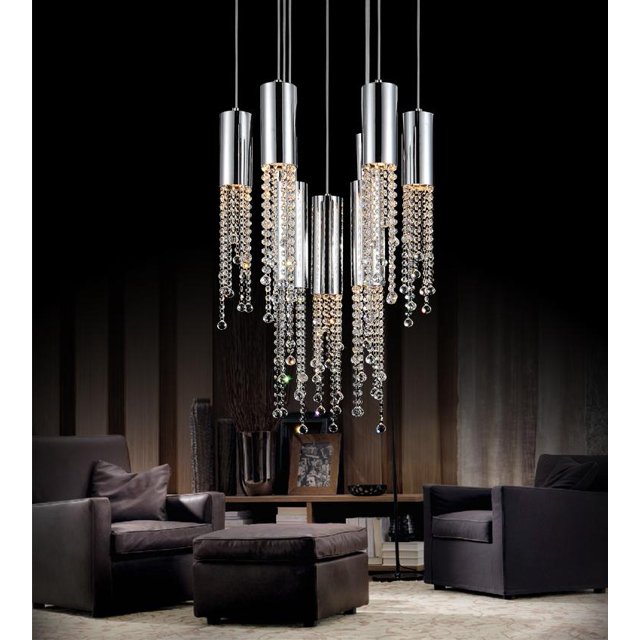 Suspension Multi-Lumière 9 Lumières avec Finition Chromée
