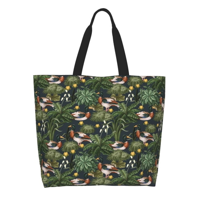 Disketp Mallard Ducks And Water Bolsa Tote Estampada para Mujer, Bolso de Hombro y de Mano para Compras y Viajes