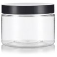 thumbnail image 5 of 12 Oz Clear Pet Plastic Refillable Low Profile Jar With Black Smooth Lids (6 Pack), 5 of 5