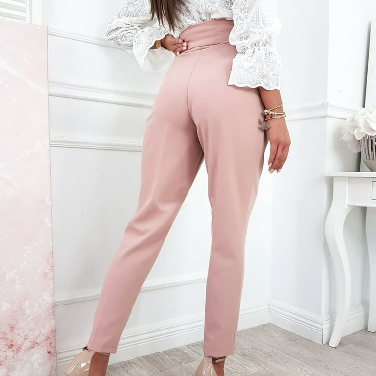 Mrat Full Length Pants Slim Fit Casual Pants Ladies Casual Solid