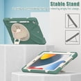 thumbnail image 6 of XYX Case for iPad 9th/8th/7th Gen 10.2 inch 2021/2020/2019 with 360 Degree Rotating, Hand Strap, Shoulder Strap, Emerald Green, 6 of 7