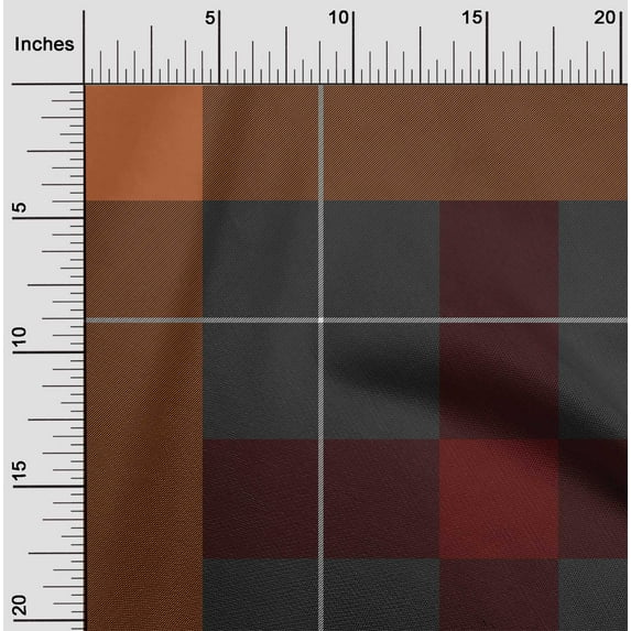oneOone Viscose Chiffon Fabric Tartan Check Print Fabric By The Yard 42 Inch Wide