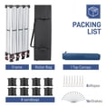 thumbnail image 3 of 10ftX30ft Outdoor Canopy with Adjustable Legs, Folding Shed Oxford Cloth & White Spray Frame , with 8 Sandbags & Tug Bag, Blue, 3 of 9
