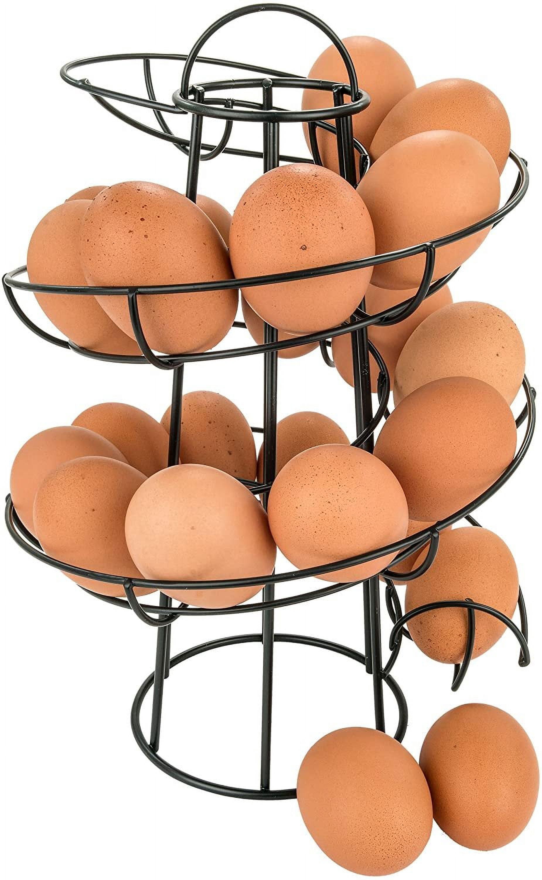 Egg Skelter Deluxe Modern Spiraling Dispenser Rack, Black