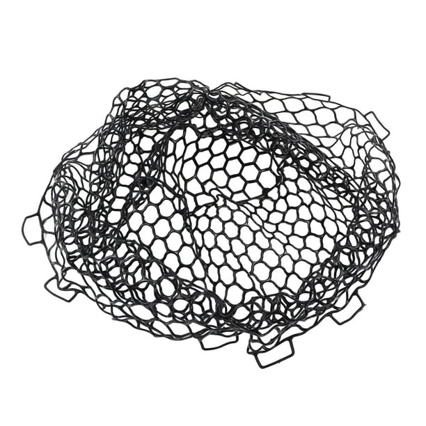 Youthink Replacement Fishing Net Bag, Black Portable Fly Fishing Landing Mesh Flexible Rubber For Angler For Saltwater