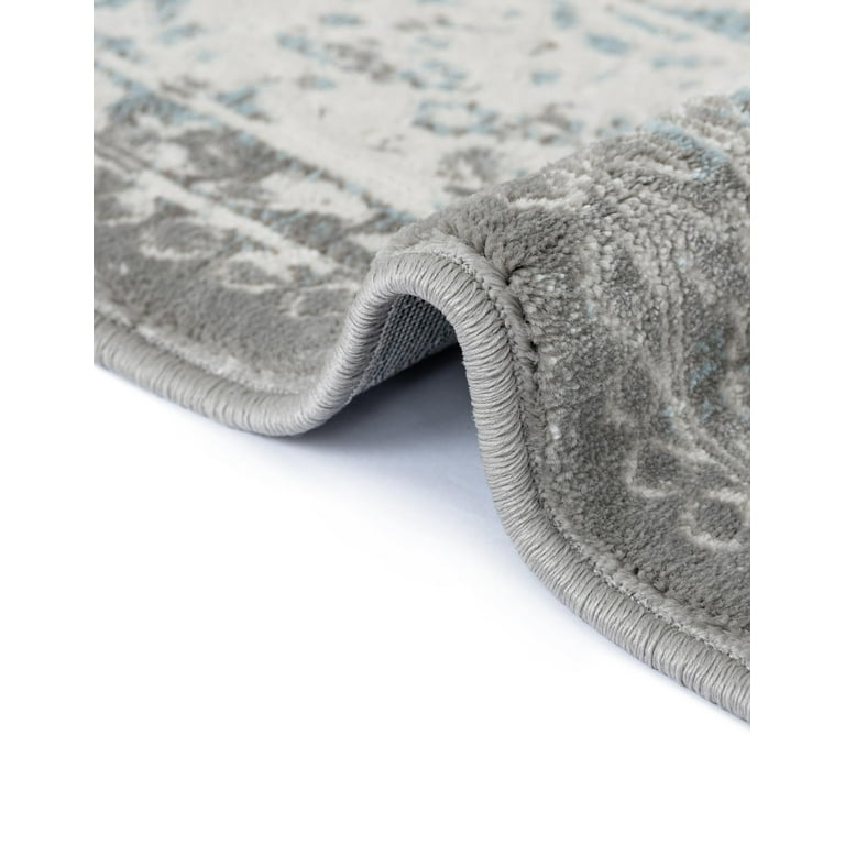 Unique Loom New Classical Olwen Light Blue 4' 0 X 4' 0 Round Rug-276642
