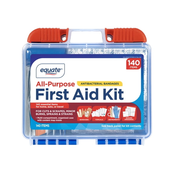 Equate All-Purpose First Aid Kit, 140 Pieces