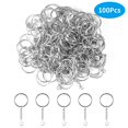 thumbnail image 2 of Juego De Llaveros De Bricolaje De 100 Piezas Llaveros De Metal Con Cadena De Eslabones Para Artesanía De Bricolaje Plata Noticed HA018731-00, 2 of 7