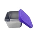 thumbnail image 2 of 2PC Stainless Steel Cutlery Set Snack Box Leakproof Small Food Containers With Silicone Lids Stackable Snack Pots For Kids Stainless Steel Snack Containers Lunch Box For Kids School Purple, 2 of 9