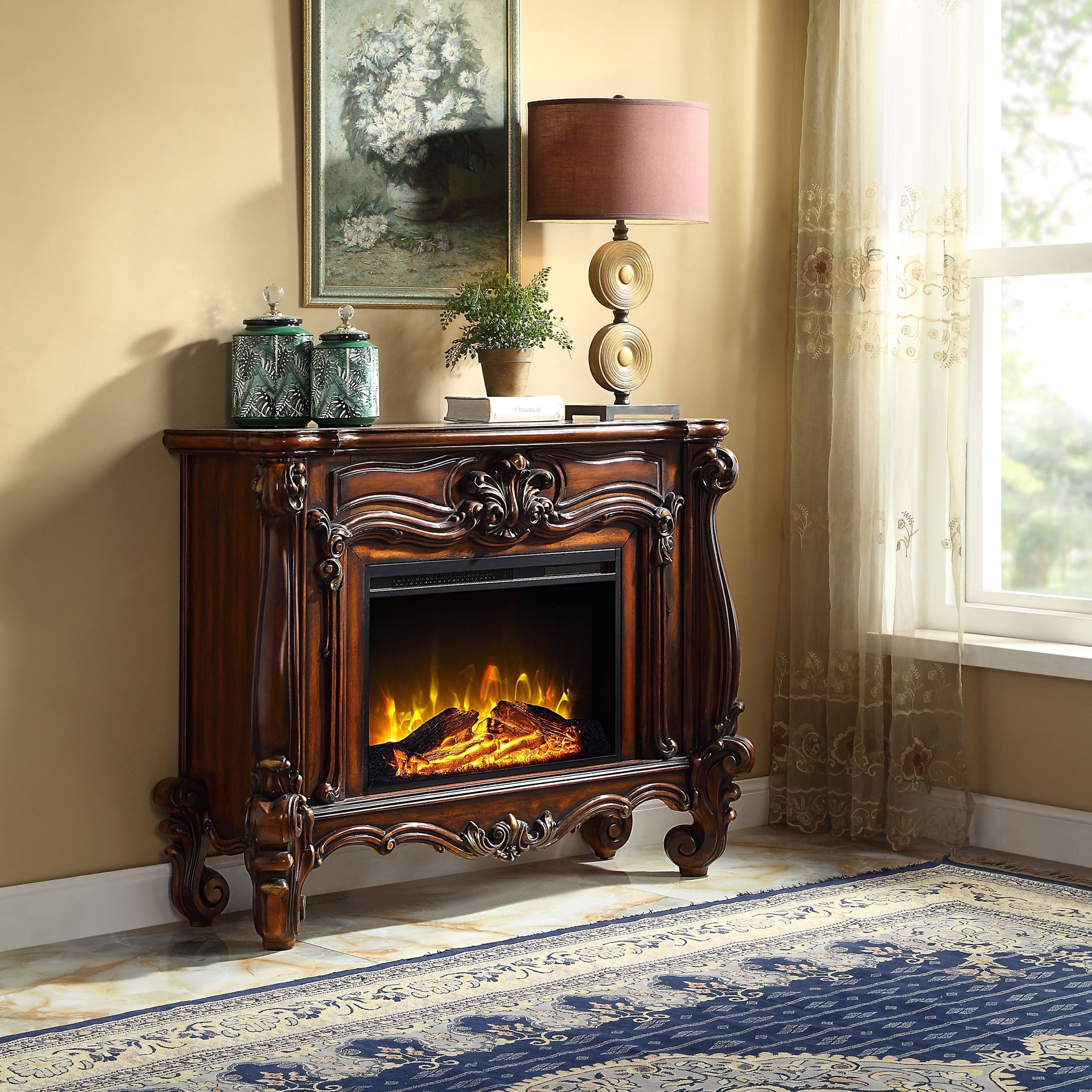 Schonwald シェーンバルド シナリオプレゼンター セット　木枠　ブラウン ACME Versailles Rectangular Carving Wooden Frame Fireplace in