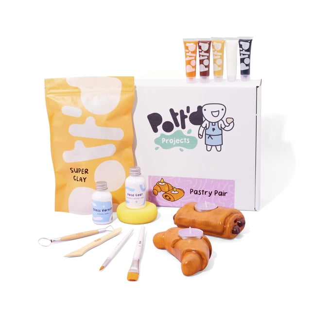 Kit de cerámica Pott'd Mini con arcilla de secado al aire y pinturas