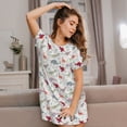 thumbnail image 3 of Balery Cute Dinosaur Camisón de manga corta con cuello redondo para mujer, cómodo y elegante., 3 of 6