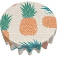 thumbnail image 6 of Pineapple Tablecloth Round Table Cloths 60 Inch Wrinkle Resistant Picnic Table Covers Washable Polyester for Holiday Kitchen Party Picnic, 6 of 6