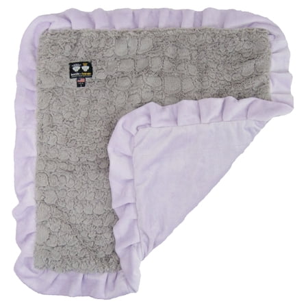Bessie and Barnie Lilac / Serenity Grey Luxury Ultra Plush Faux Fur Pet/ Dog Reversible Blanket (Multiple Sizes)