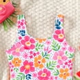 thumbnail image 4 of vigerkar Girls One Piece Swimwear Checker Print Bathing Suit for Kids Size 4-7 (Watermelon Red, 5-6 Years), 4 of 5
