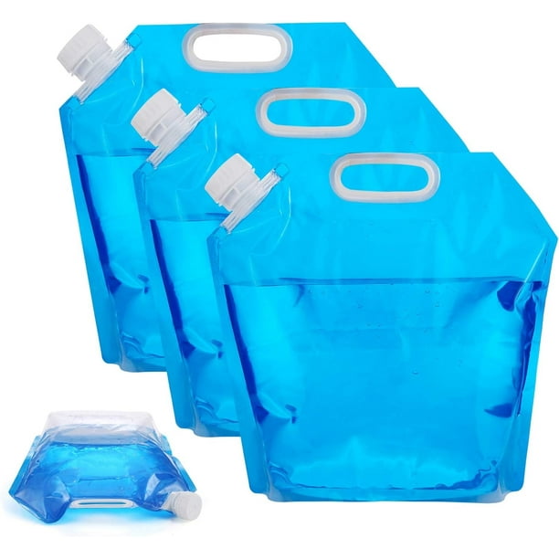 Bolsa contenedor tanque de agua plegable, 3 paquetes x 5L, mochilero, Camping, senderismo, Picnic, barbacoa, huracán, inundación, terremoto, emergencias