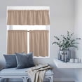 thumbnail image 6 of 3 Piece Kitchen Curtains and Valances Set Beige Solid Color Cafe Curtains 36 Inch Length Aesthetics Contemporary Luxury Valance & Tier Curtain for Living Room Bedroom Small Window 54"x18"+27"x36"*2, 6 of 6