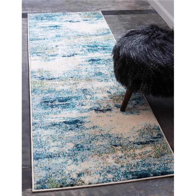 Unique Loom 3139845 2 ft. 2 in. x 6 ft. 7 in. Avalon Chromatic Runner Rug, Light Blue