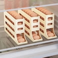 thumbnail image 2 of 4 Tiers Egg Holder for Fridge - Auto Rolling Fridge Egg Organizer, Space-Saving Egg Dispenser Tray, 30 Eggs Fridge Egg Rack Large Capacity Egg Dispenser for Refrigerator Kichen (White), 2 of 5