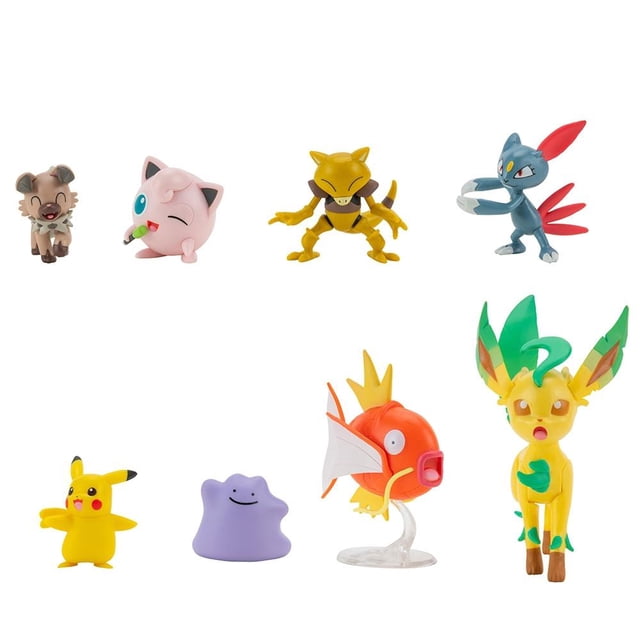 Set de Figuras Pokémon Pokémon Pikachu, Jigglypuff #1, Rockruff, Sneasel, Abra, Ditto, Leafeon, Magikarp