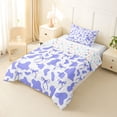thumbnail image 3 of jejeloiu Purple Coquette Bowknot Twin Comforter Sets Kids,Rustic Cow Pattern Bedding Set,Reversible,2pcs, 3 of 8