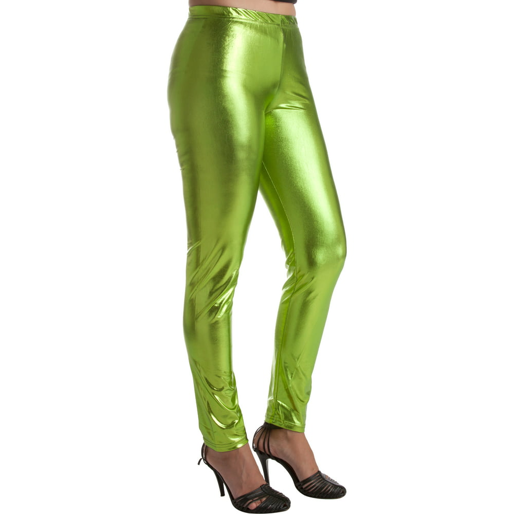 leggings shiny green