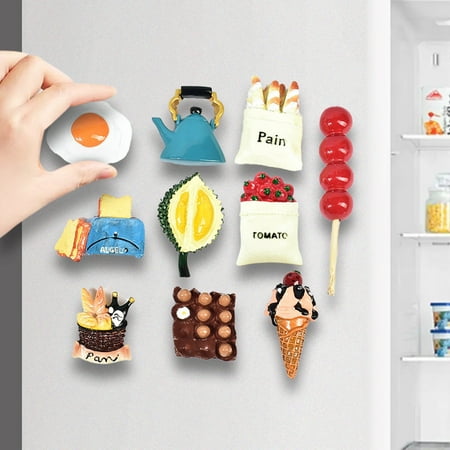 

BAETEUY Simulated Food Fridge Magnet Resin Durian Ice Cream Egg Microwave Oven Whiteboard Refrigerator Magnet Home Office Kitchen Decoration