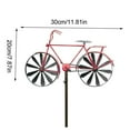 thumbnail image 3 of Metal Iron Art Red Rotating Windmill Garden Decor | Handcrafted Weather-Resistant Iron | Unique Bicycle Spinner | Easy Installation | Lawn, Courtyard, Yard Ornament | 1 Piece, 3 of 6