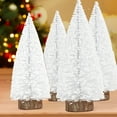 thumbnail image 1 of White Mini Christmas Tree Ornament PVC Wood Desktop Decoration Miniature Figurine for Office Bar Window Display Holiday Decor Multiple Sizes Available 1 Pack, 1 of 7