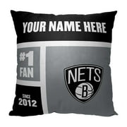 The Northwest 1NBA-69501-0017-RET 18 x 18 in. NBA Brooklyn Nets Colorblock Personalized Throw Pillow