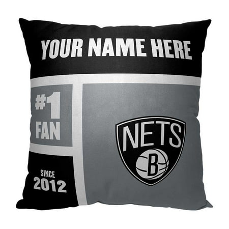 The Northwest 1NBA-69501-0017-RET 18 x 18 in. NBA Brooklyn Nets Colorblock Personalized Throw Pillow