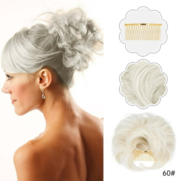 Fiudx Peluca con Círculos, Peluca Estilosa, Postizable Tipo Nido de Pollo, Voluminosa y Suelta, Extensión de Cabello de Aspecto Natural, Peinados Versátiles, Ideal para Mujeres de Moda, con Clip Segu