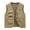 Khaki, variant on WREESH Fashion Vest Men Solid Sports Casual Zipper Multi-Pocket Quick Drying Sleeveless Outdoor Jackets Olive Green