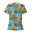 thumbnail image 5 of Wukai Sunflowers Casual V-Neck Graphic Tees for Women: Lightweight and Breathable Summer Tops with Stylish Design-Medium, 5 of 8