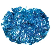 Chasse Holographic Cheerleading Pom Poms - Shiny Metallic Foil Cheer Pom with Baton Handle for Dance Sports Celebrations (Single, Crystal Columbia Blue)