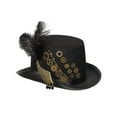 thumbnail image 3 of Retro Steampunk ala, Gears Black Top Hat Head Wear Fiesta de disfraces de disfraces para hombres Mujeres Accesorio, Black Elegant Cosplay Cost Hugo sombreros, 3 of 7