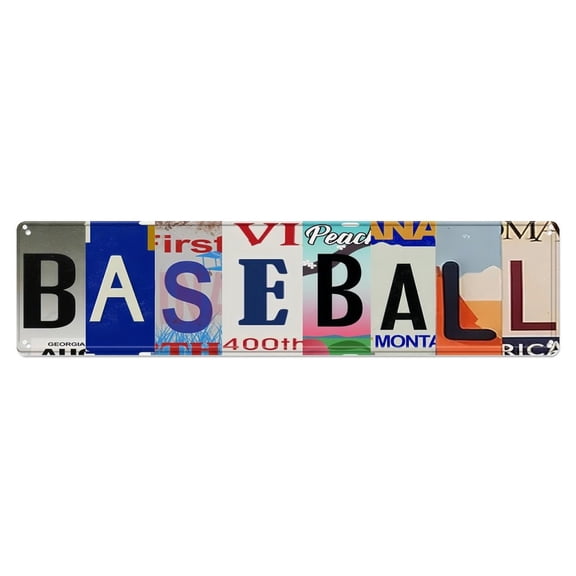 Metal Signs: Vintage Road Tin Sign Retro Metal Baseball Street Signs for Cool Stuff Stylish Wall Art Decor Gift for Home Bathroom Kitchen Fence And Gothic Wall Decor in Every Room 16x4 in