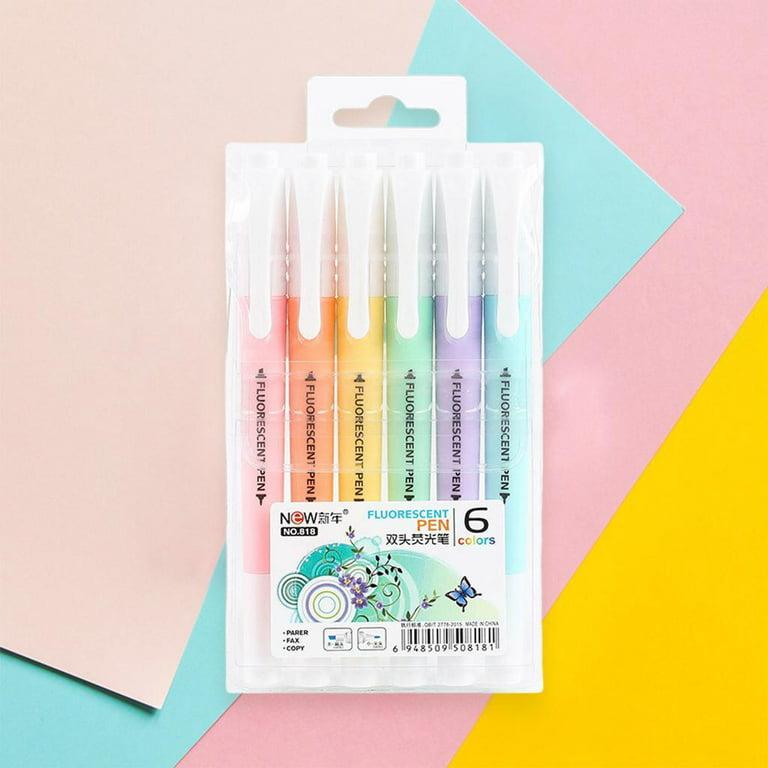 Cute Highlighter Colored Marker Pen DIY Journal Stationery Fluorescent  Students Supplies